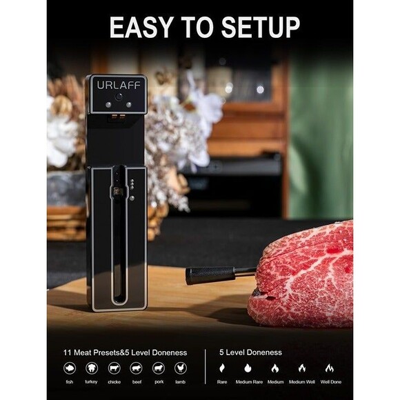 MixStick 500FT Wireless Meat Thermometer  Digital Food Thermometer with B - Picture 7 of 9